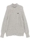 Rotate Birger Christensen Logo-patch Sweater In Gray