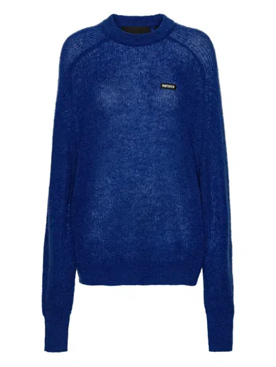 Rotate Birger Christensen Logo-patch Sweater In Blue