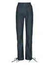 Rotate Birger Christensen Logo-patch Tie-details Jeans In Blue