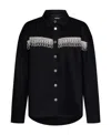 Rotate Birger Christensen Rotate Overshirt With Crystal Fringes In Black
