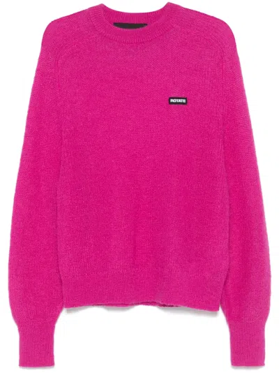 Rotate Birger Christensen Logo Sweater In Pink