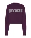 Rotate Birger Christensen Rotate Firm Cropped Sweater In Red