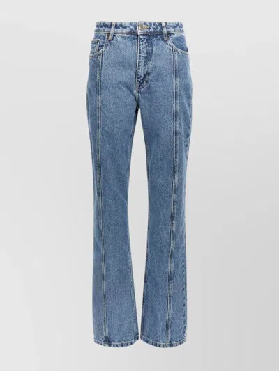 ROTATE BIRGER CHRISTENSEN LOGO VELCRO JEANS WITH POCKETS AND STITCHING