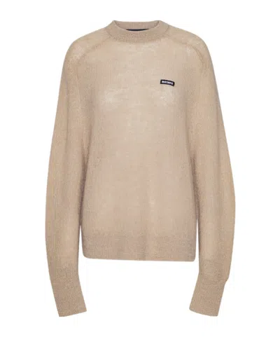 Rotate Birger Christensen Logo-label Knitted Sweater In Brown