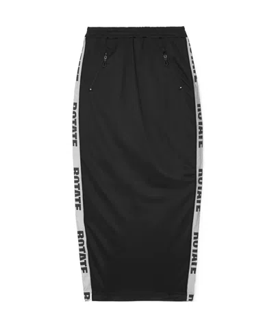 Rotate Birger Christensen Logo-tape Maxi Skirt In Black