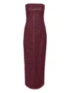 Rotate Birger Christensen Rotate Beaded Maxi Tube Dress In Red