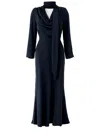 Rotate Birger Christensen Long Draped Dress In Blue