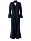 Rotate Birger Christensen Long Draped Dress In Blue