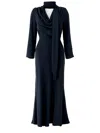 Rotate Birger Christensen Long Draped Dress In Blue