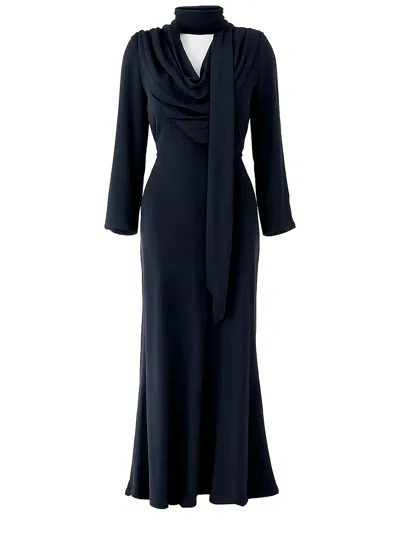 ROTATE BIRGER CHRISTENSEN LONG DRAPED DRESS