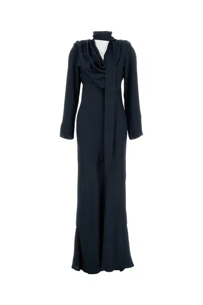 Rotate Birger Christensen Rotate Birgerchristensen Long Draped Dress In Blue