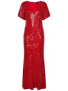 Rotate Birger Christensen Sequins V-neck Midi Dress