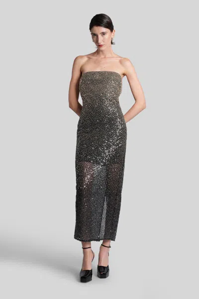 Rotate Birger Christensen Long Dress In Gray