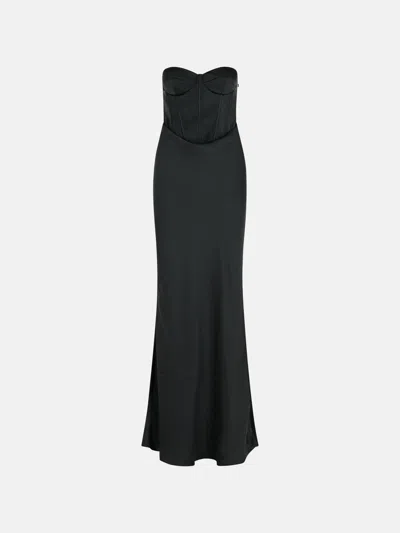 Rotate Birger Christensen Long Dress In Black Polyester
