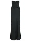 Rotate Birger Christensen Maxi Satin Dress With Corset In Black