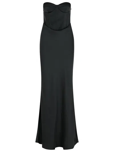 ROTATE BIRGER CHRISTENSEN LONG DRESS IN BLACK POLYESTER