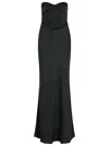 Rotate Birger Christensen Long Dress In Black Polyester In Black