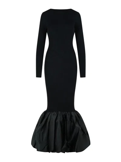 Rotate Birger Christensen Long Dress In Black Viscose Blend