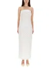 Rotate Birger Christensen Long Dress With Beads In Neutral