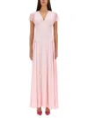 Rotate Birger Christensen Rotate Long Dress With Draped Silhouette