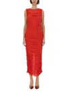 Rotate Birger Christensen Draped Long Dress Size 34 In Red