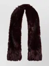 Rotate Birger Christensen Long Faux Fur Scarf Soft Texture In Burgundy