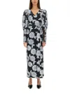Rotate Birger Christensen Rotate Birgerchristensen Long Floral Dress In Black