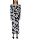 Rotate Birger Christensen Rotate Birgerchristensen Long Floral Dress In Black