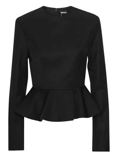 Rotate Birger Christensen Long-sleeve Blouse In Black