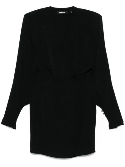 Rotate Birger Christensen Long-sleeve Mini Dress In Black