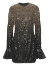 Rotate Birger Christensen Gradient Sequin Dress With Full Skirt Rotate In Black
