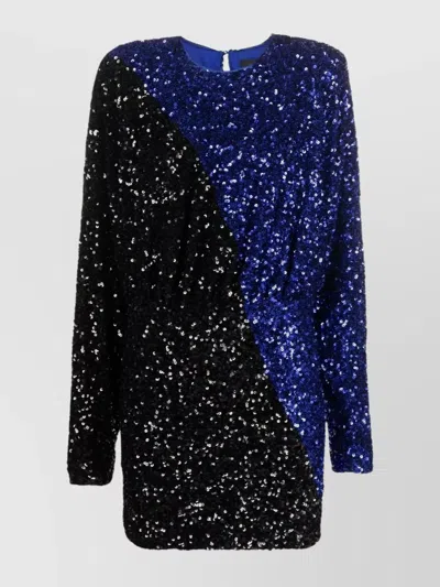 ROTATE BIRGER CHRISTENSEN LONG SLEEVE SEQUIN BLOCK DRESS