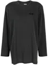 Rotate Birger Christensen Sequin-logo Cotton T-shirt In Black  