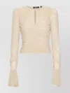 Rotate Birger Christensen Rotate Birgerchristensen Chiffon Ls Top In Neutral
