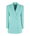 Rotate Birger Christensen Long-sleeved Double-breasted Suit Jacket In Blue