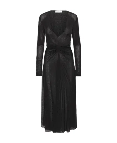 Rotate Birger Christensen Long-sleeved Dress In Black