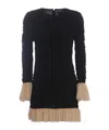 Rotate Birger Christensen Mini Pleated Long Dress In Black