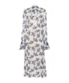Rotate Birger Christensen Floral-print Plissé Maxi Dress In Gray