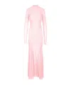 Rotate Birger Christensen Long Pink Lace Dress With Open Back For Special Occasions In Pink