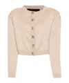 Rotate Birger Christensen Long-sleeved Knitted Cardigan In Nude