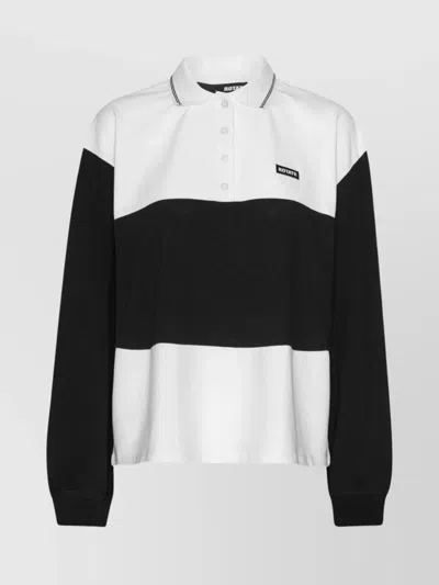 ROTATE BIRGER CHRISTENSEN LONG-SLEEVED POLO SHIRT RIBBED CUFFS