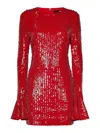 Rotate Birger Christensen Red Mini Backless Dress With All-over Sequins In Red