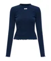 Rotate Birger Christensen Rotate Ribbed Long Sleeve Top In Black