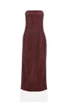 Rotate Birger Christensen Rotate Bordeaux Evening Dress With All-over Paillettes In Burgundy