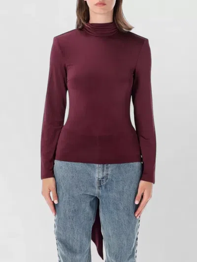 Rotate Birger Christensen Rotate Birgerchristensen Burgundy Scarfdetail Top In Purple