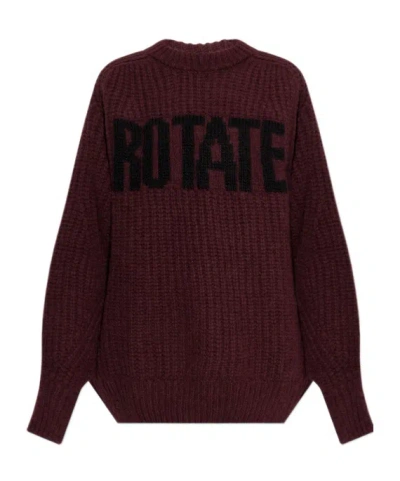 Rotate Birger Christensen Long-sleeved Sweater In Brown