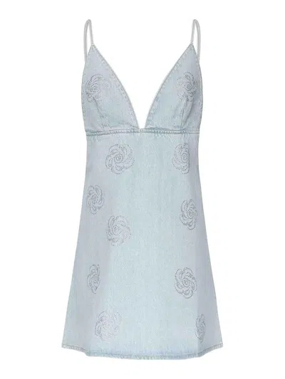 Rotate Birger Christensen Lorina Denim Dress In Blue