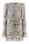 Rotate Birger Christensen Ls Mini Bow Dress In Gray