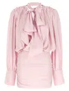 Rotate Birger Christensen Ls Mini Dress Dress In Pink