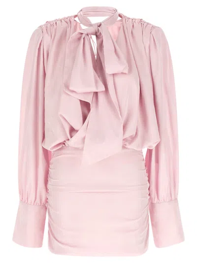 Rotate Birger Christensen Ls Mini Dress Dress In Pink